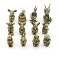 Complete Set of Brass Animal Decorations for the Twelve Zodiac Animals With Craftsmanship Gift