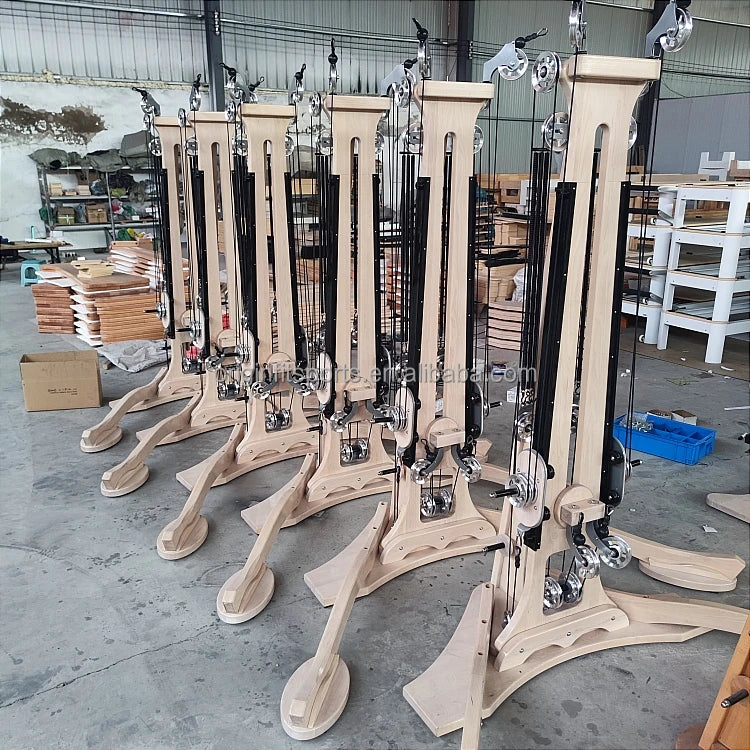 Solid Wood Maple for Studio and Home Use Pilates Gyro Pulley Tower with Weights