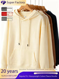 Bangladesh China Factory Price 400G Heavyweight Fleece Lined Hoodie Men Cotton Blend Oversized Loose Fit Pullover Hoodies MegaBDM