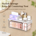 Clear Pull Down Drawer Organizer Punch Free Wall Hanging Container for Bathroom Cosmetics and Lotion MegaBDM