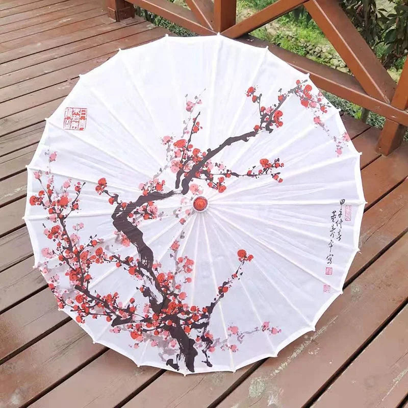 Chinese Umbrella Wedding Decoration Tassel Silk Cloth Umbrella Parasol Romantic Cherry Blossom Umbrella in STOCK MegaBDM