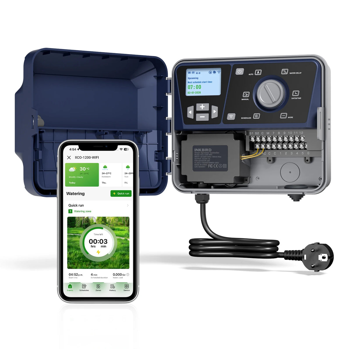 Inkbird 12 Station Smart Sprinkler Controller WiFi Irrigation Timer Independent Zone Control APP Scheduling for Farm Plantation MegaBDM
