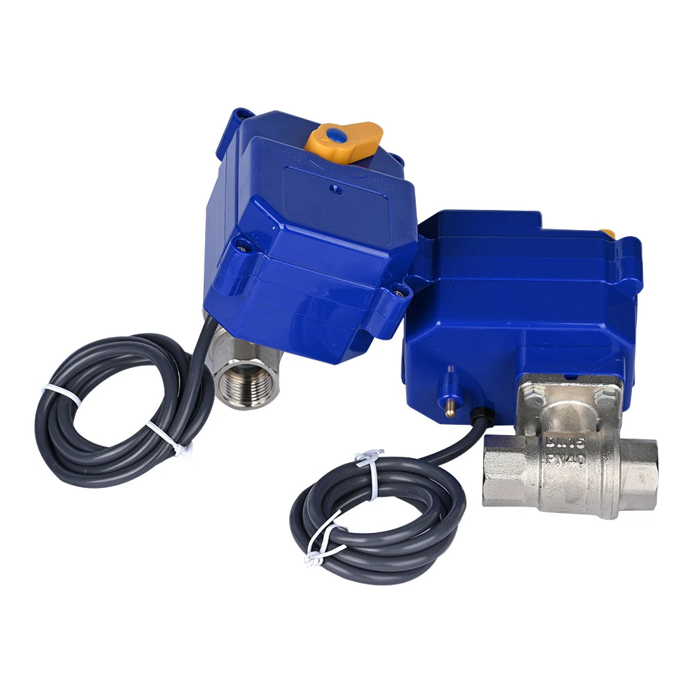 220V Electric Brass Ball Valves Auto-Close Audible Visual Alarm IP67 Wired Leak Sensors 6 Valves OEM Customizable 650psi Water