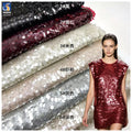 YX1547 350GSM Large All Over 9MM Sequins Mesh Fabric Transparent Paillette Material for Women's Fashion Apparel MegaBDM