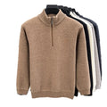 OEM Embroidery Men's Mock Neck Fleece Lined Winter Warm Knit Top Business Casual Base Layer Embroidered Logo Plus Size Sweater MegaBDM