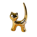 Gold/Silver Animal Cat Ceramic Simple Modern Ring Holder for Home Decoration Jewelry Display