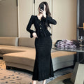 2025 Spring Women's Casual Sets V-Neck Flare Sleeve Tunic Top And Slim Set Clothing Wholesale