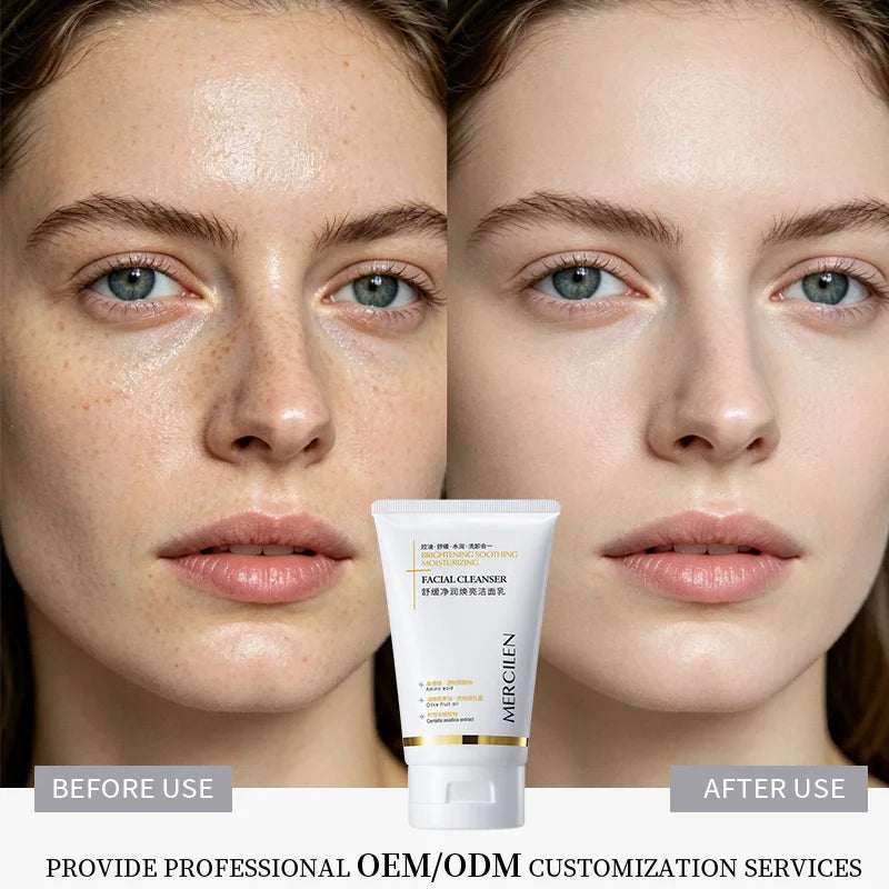 MERCILEN Soothing Moisturizing Brightening Cleanser Natural Deep Cleansing Anti-Wrinkle Whitening Organic Herbal Facial Cleanser MegaBDM