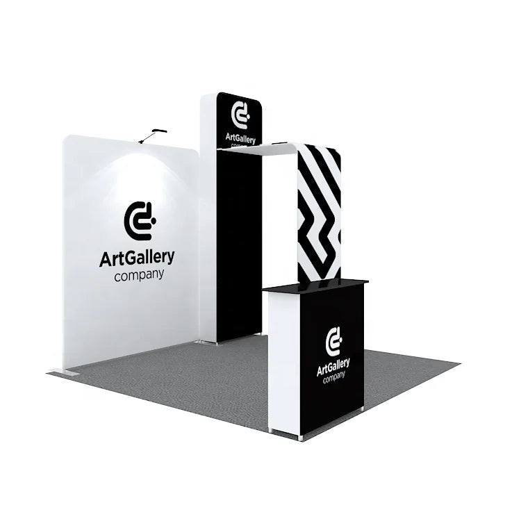 10x10 Aluminum Frame Tension Fabric Backdrop Stand  Pillowcase Advertising Trade Show Exhibitions Booth
