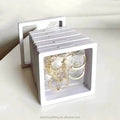 Custom logo PE Film Transparent Floating Frame Bracelet Ring Necklace Case Jewelry Display Stand