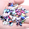 Hot Sale 600pcs Mix Size Acrylic Rhinestones Earth Facets Glitter Glue 3D Nail Art Strass Loose Beads Marquise Dress Garment
