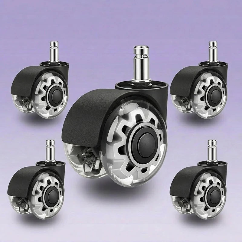 Set of 5pcs 2 Inch Silver Modern Swivel Casters Brake 50kg Load Capacity for School Living Room Dining Office Furniture MegaBDM