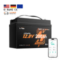 EU Stock 12V 200Ah Bluetooth AKKU LiFePO4 Battery Bulk Supply Compact Lithium Battery for RV Marine Solar Storage MegaBDM