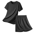 Bangladesh China Factory Price Custom Logo Embroidery Summer Ice Silk Men's Quick Dry Short Sleeve T Shirt Pants Shorts Set MegaBDM