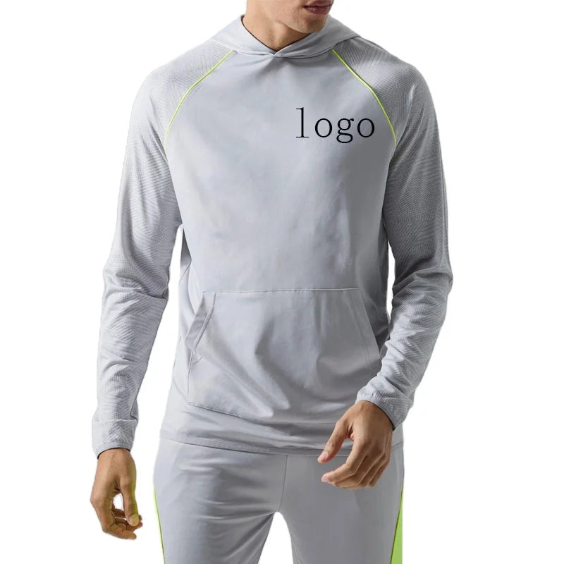 Wholesale Men's Outdoor Pullover Sports Set  Fitness Gym Street Sports Wear 2 Pieces Track Suit for Men