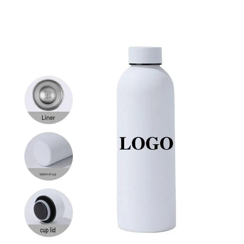 304 Stainless Steel Narrow-Mouth Beverage Bottle 500ml/750ml/1000ml Tactile Comfort Rubberized-Coated Drinking Jug MegaBDM