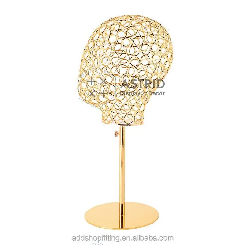 Astrid Gold Modern Detachable Hollow Out Adjustable for Anti-Rust Mannequin Head for Wigs and Hats Display