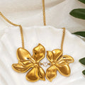 High Quality Gold Plated Flower Necklace Luxury Jewelry Cute Style for Party Girls Fashion Chains Necklaces