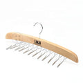 24 Pcs Custom logo Wood Mens Neckties Ties Pants Hanger for Clothing Shop