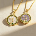 QIKU New Trendy Flower Design Enamel Drip Oil Inlaid Pearl Fashion Pendant Necklace for Women Girl Sweet Jewelry Gift