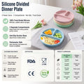 2027 New Bpa Free Silicone Baby Plate With Lid Food Grade Kids Toddler Feeding Suction Divider Baby Silicone Bowl