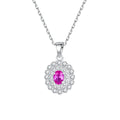 Spinel Necklace 925 Silver Pendant Clavicle Ruby Korean Simple Fashion  Chain for Women Jewelry Chain Necklace
