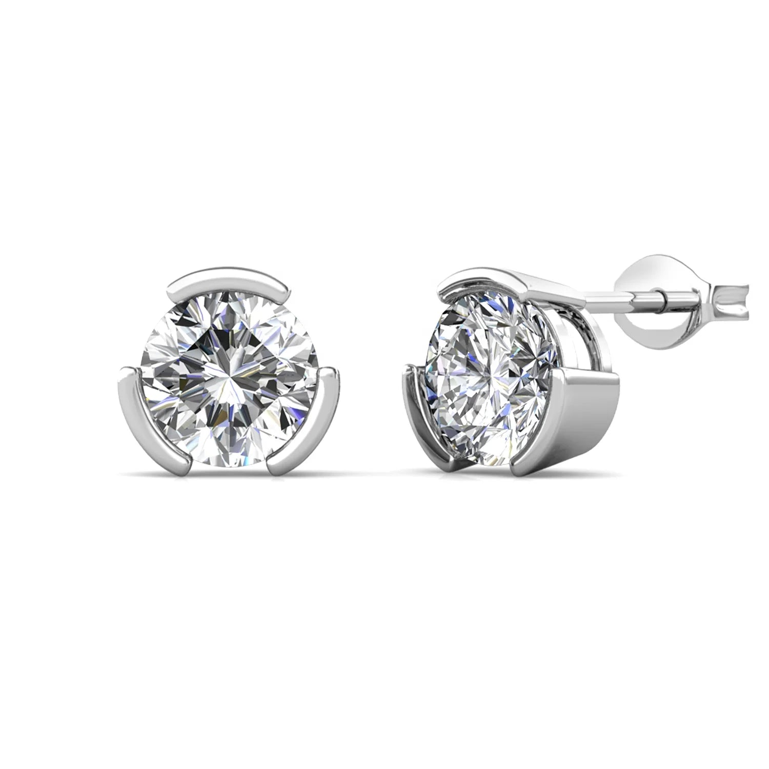 Innovative Formulated  1CT Moissanite Diamond Gemstone Jewelry S925 Handmade Round Stud Earrings Destiny Jewellery