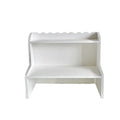 Sturdy Double-Tier Wooden Desktop Organizer Shelf White  Finish Rectangle Storage Rack Dorm Home School Office Compact Storage