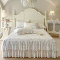 Cotton Printed Bed Skirt Set With Delicate Lace Trim Custom Size Home Hotel Bedding Wholesale Factory MegaBDM
