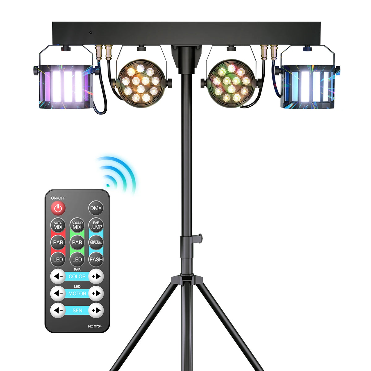 U`King 60W RGBW LED Par Lights Combination Bracket Light DMX512 Stage Effcet Par Light for DJ Disco Wedding Birthday Party MegaBDM