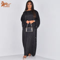 Abaya Dubai 2024 Modest Dress European and American Long Dress With Rhinestone Hood Abaya Frauen Muslimisches Kleid
