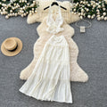 2025 Summer Women's Fairycore Sets Halter Tube Top And High Waist Slit Skirts Set Clothing Wholesale