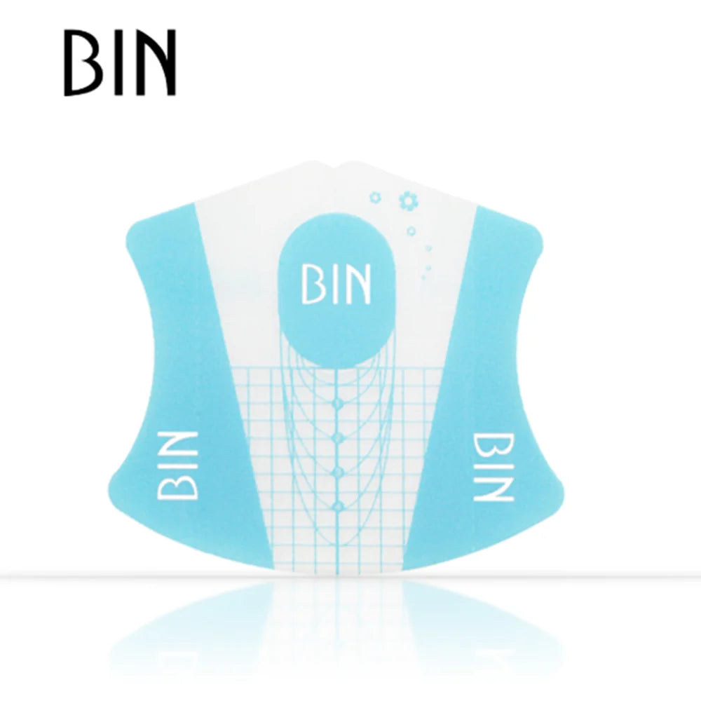 BIN 100pc Per Bag Plastic Re-usable Acrylic Nail Extension Tools Nail Art Form for Building Nails MegaBDM