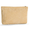 Wholesale Custom Logo Corduroy Makeup Travel Organizer Bag Fashionable Zipper Closure Cosmetic Pouch with Letter Pattern