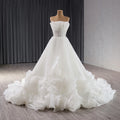 Jancember 241107 Boho Strapless Ivory Ruched Wedding A-line Dresses for Girls