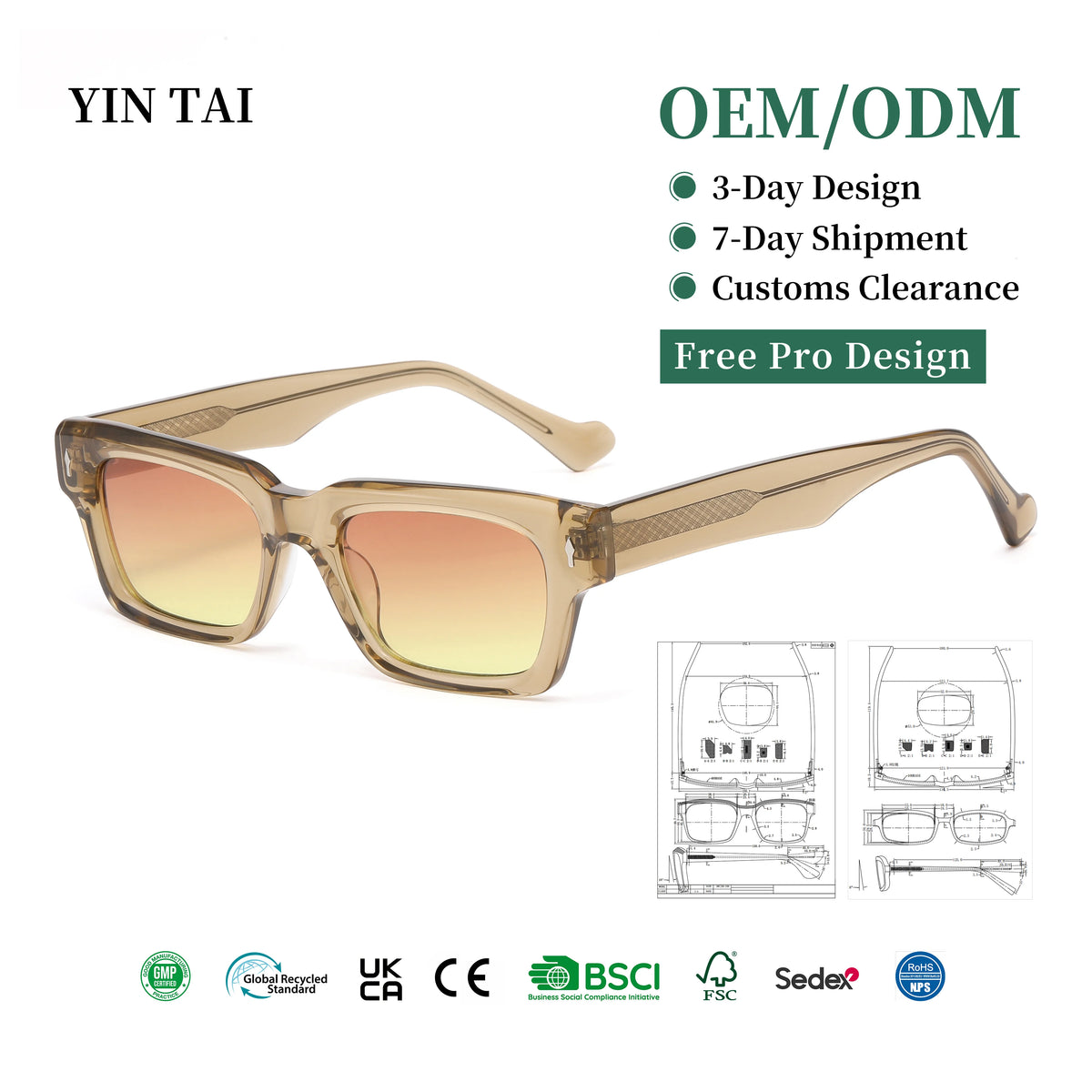 Wholesale Luxury Acetate Sunglasses Retro Square Frame Men UV400 Sun Glasses OEM ODM MegaBDM