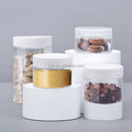 PET Plastic Storage Jar / Cosmetic Round Jar in Various Sizes With Plastic Screw Lid