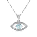 Natural Gemstone Jewelry 925 Sterling Silver December Birthstone Evil Eye Pendant Necklace Jewelry for Women Destiny Jewellery
