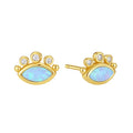 Nagosa Fine Wholesale Jewelry 14k 18k Gold Vermeil 925 Sterling Silver Marquise Opal Cz Eye Mini Stud Earrings Women Daily