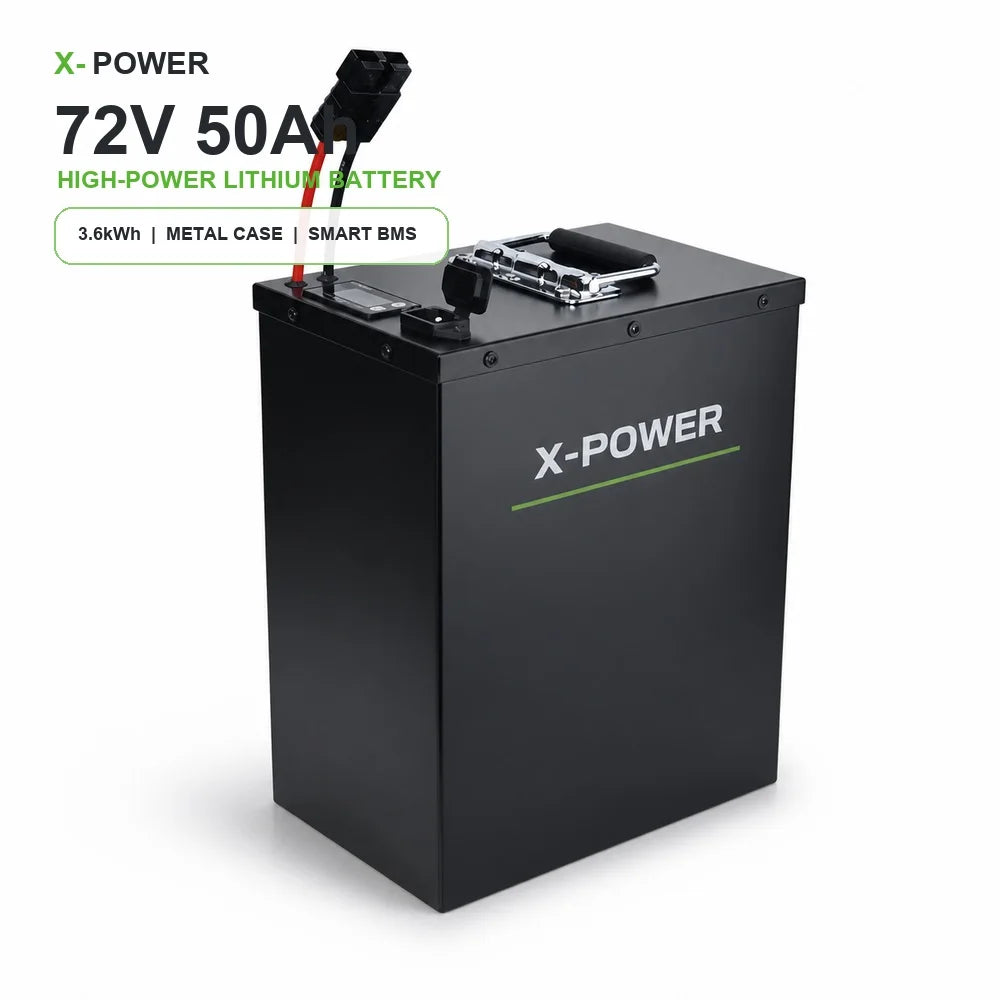 High Power 72V 50Ah 3.6kWh Lithium Ion Battery Pack with Smart BMS Metal Case for Electric Motorcycle Scooter MegaBDM