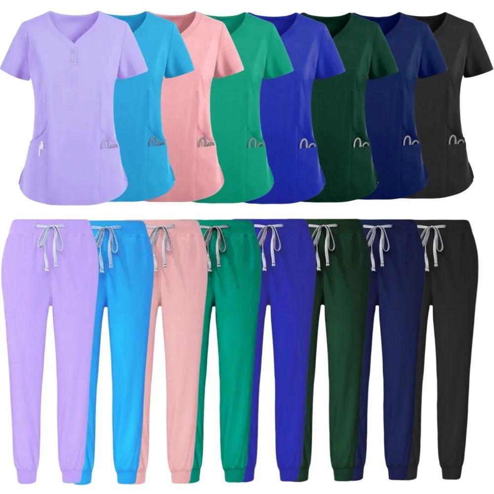Custom Unisex Hospital Clinical Medical Uniforms Scrubs Uniforms Sets Nurse Uniform Suit 3 Pockets on the Top