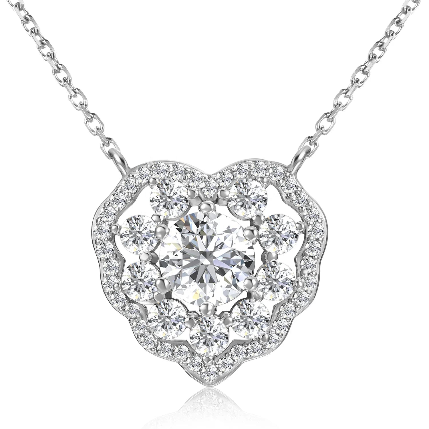 Affordable GRA Certified Moissanite Unique Jewelry 925 Silver Vintage Heart Shaped Pendant Necklace for Women Destiny Jewellery