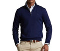 Men's 100% Cotton Long Sleeve Half Zip Sweater Regular Fit Turn-down Collar Autumn Knitted Design with Zipper Similar Cashmere