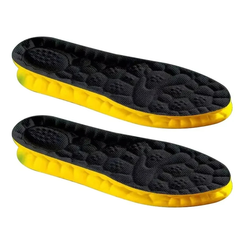 4D Cloud Technology PU Sole Sports Insoles For Shoes Soft Breathable Shock Absorption Cushion Running Orthopedic Care Insoles - 1 Pairs Black / 41-42 MegaBDM