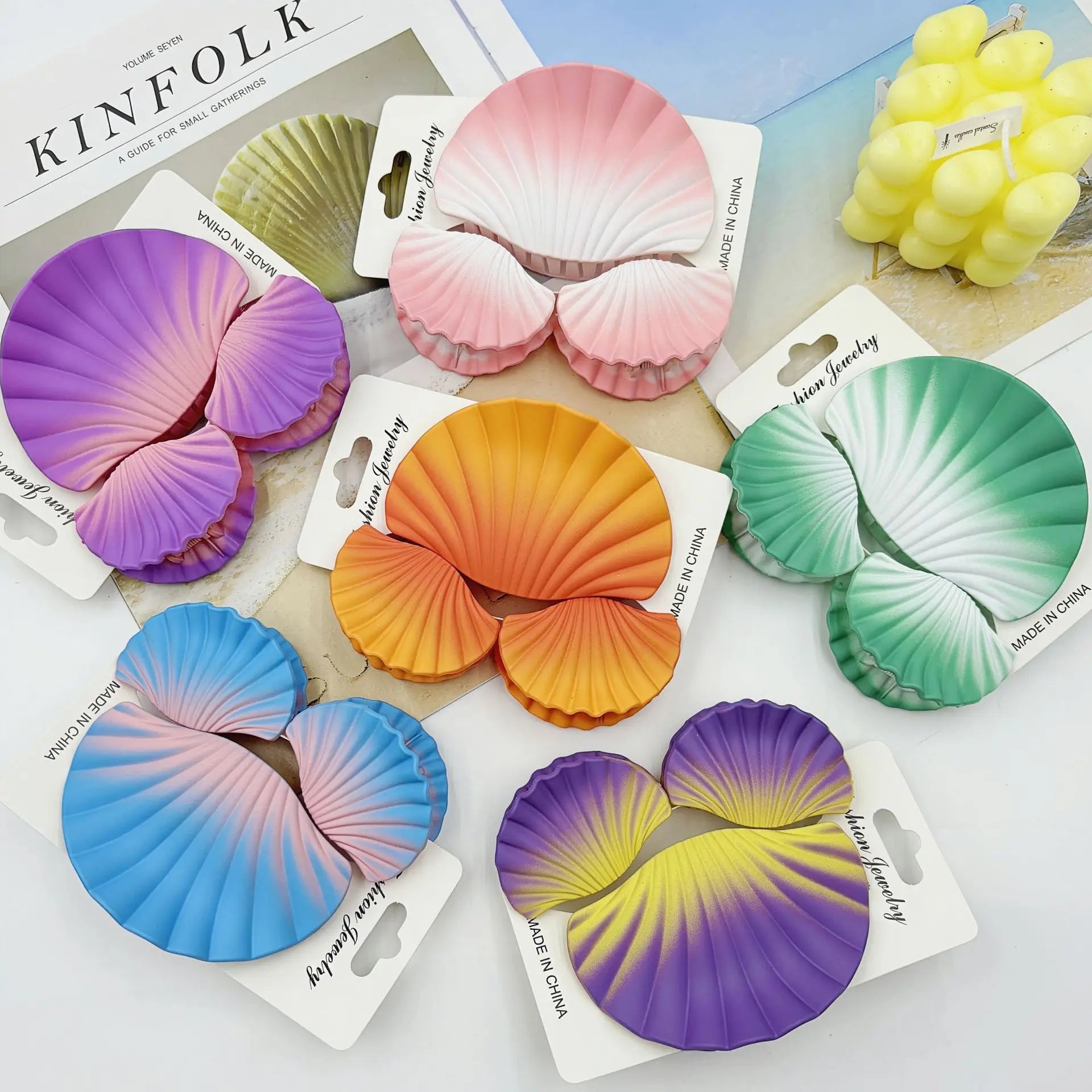 2025 Cross-border Hot-selling New Product Gradient Fantasy Hair Clip Frosted High-end Fashion Hair Claw Clip  Ornaments