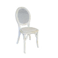 Wedding French Romantic Limewash Rattan Dining Chair Antique Events for Banquet Party