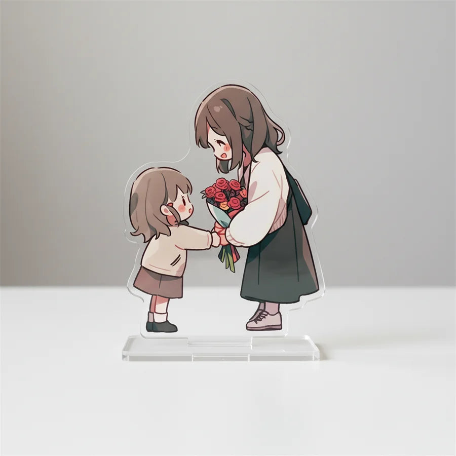Wholesale Hologram Rainbow Shaker Acrylic Standee Printing Cartoon Anime Plastic Clear Acrylic Stand Keychains