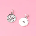 11MM Oxidized 925 Sterling Silver Ancient Coin with Stars and Moon Charm Pendant for Jewelry Making Supplies