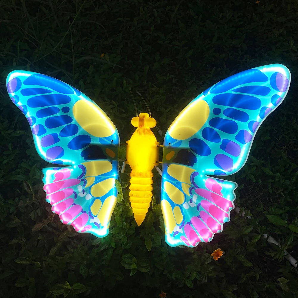 Outdoor Waterproof Garden Courtyard Commercial Park 3d Butterfly Swing wings Led for Decoration for Christmas Holiday Easter