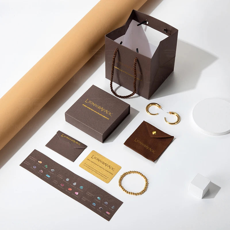 Lionwrapack Personalized Jewelry Box Set: Eco-Friendly Packaging for Necklaces Rings Earrings and Beyond